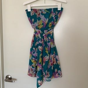 Express Strapless Floral Dress